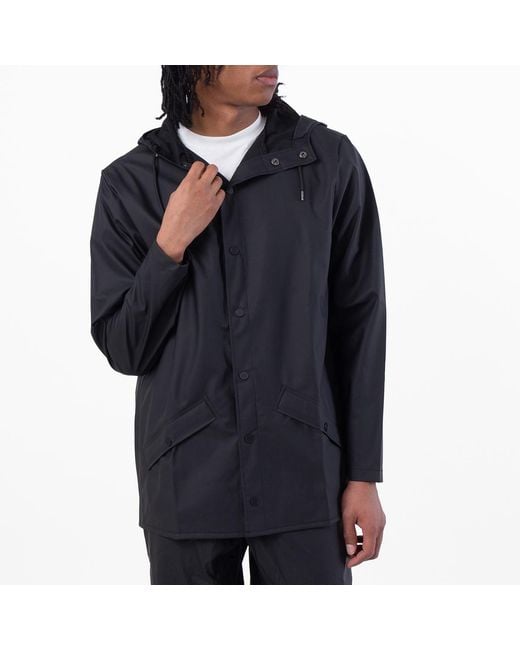 Rains Blue Waterproof Hooded Rain Jacket for men