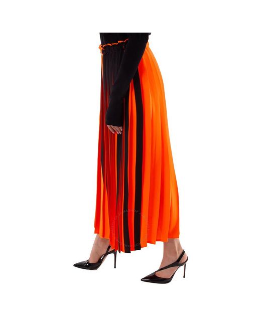 MM6 by Maison Martin Margiela Red Mm Bicolor Pleated Skirt