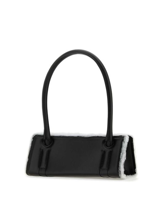 Dentro Black Leather Radar Shoulder Bag Borse A Mano