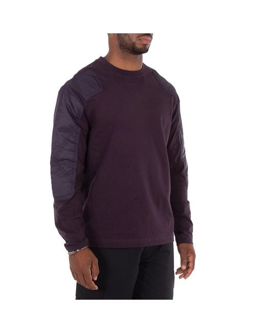 Burberry Blue Long Sleeve Panelled Cotton Top for men