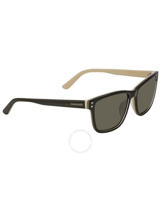 Calvin Klein Brown Green Square Sunglasses Ck18508s 311 57 for men