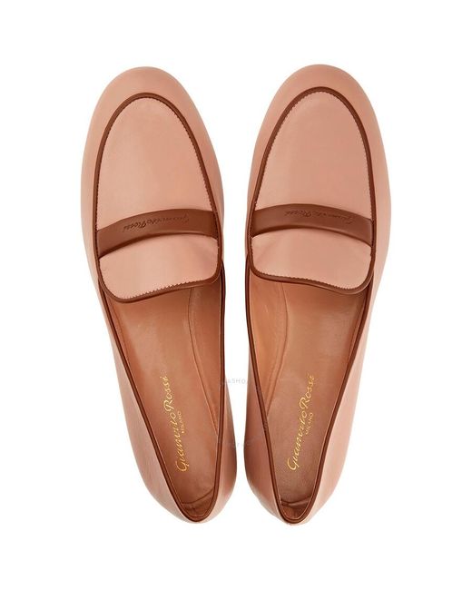 Gianvito Rossi Pink Two-tone Leather Loafers