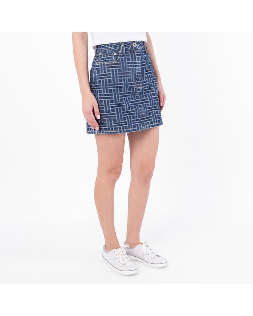 KENZO Blue Weave Miniskirt