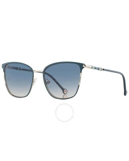 Carolina Herrera Blue Brown Shaded Sport Sunglasses Ch 0030/s 0pef/pr 56