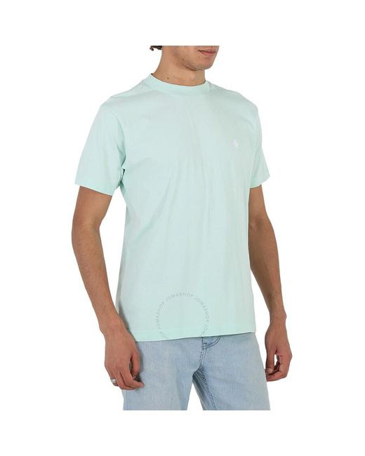 Marcelo Burlon Blue Cross Logo Regular Cotton T-shirt for men