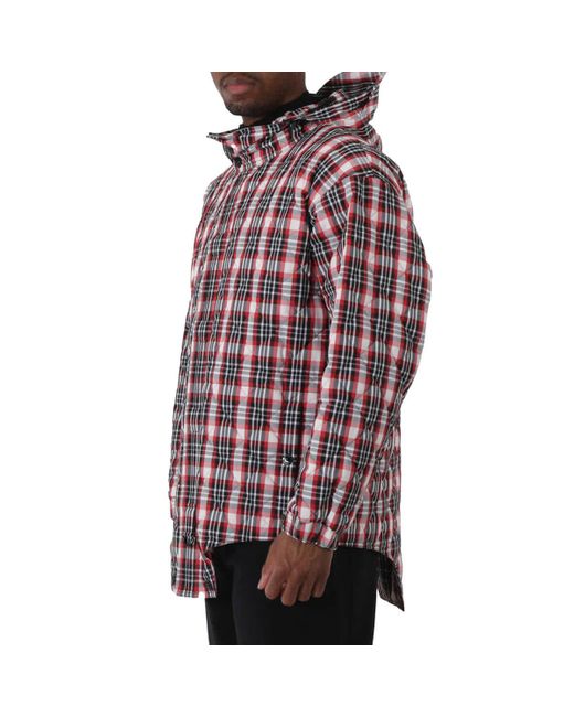 Burberry Red Diamond Quilted Cut-out Hem Parka for men