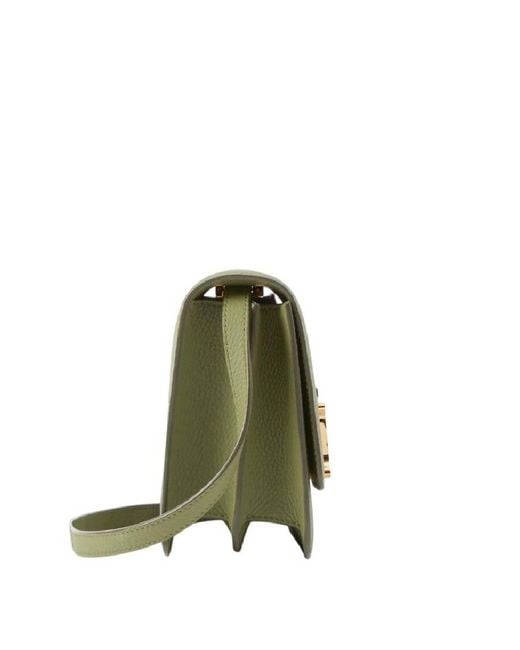 Burberry Green Small Tb Monogram Leather Bag