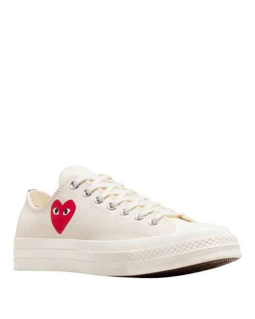 Comme des Garçons White Play X Converse Heart Sneakers, Brand Size 41.5 Us for men