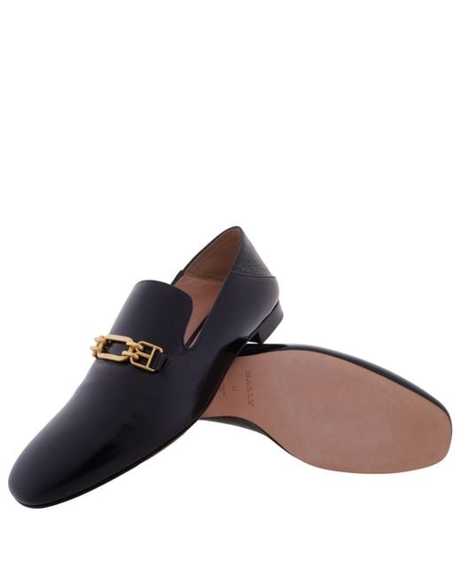 Bally Black Darcie Leather Slip-On Loafers, Brand Size 35 Us