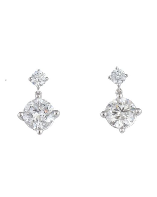 Brilliant Diamond Women's Metallic 2.25 Carat Round Lab Grown Diamond Dangle Drop Earrings
