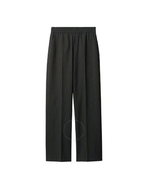 Burberry Black Striped Trousers With An Elasticated Waistband for men