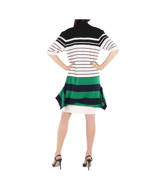 Burberry Green Ladies Logo Graphic Reconstructed Polo Shirt Dress