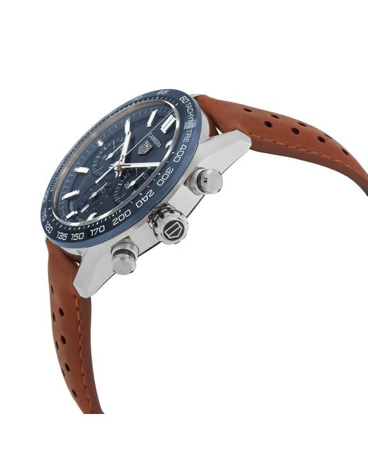 Tag Heuer Carrera Chronograph Automatic Blue Dial Watch for Men | Lyst