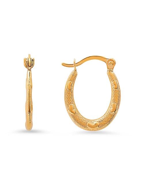 Kylie Harper Metallic 10K Petite U Shaped Heart Huggy Hoop Earrings