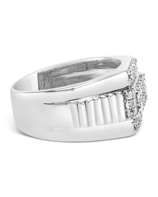 Haus of Brilliance White 925 Sterling 1.00 Cttw Diamond Multi Row Band Ring