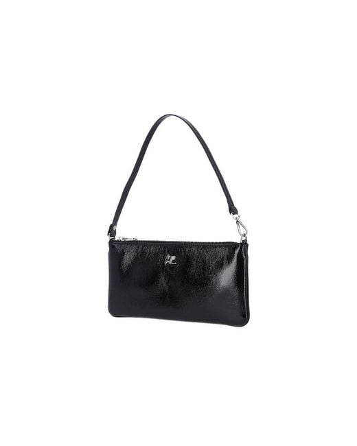 Courreges Black Baguette-Style Shoulder Bag