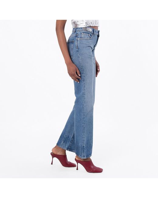 Rabanne Blue 1969 Signature Embellished Jeans, Waist