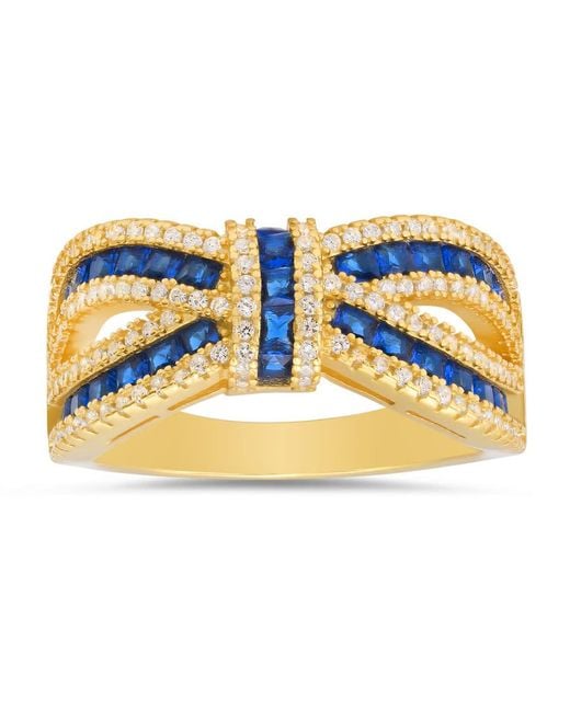Kylie Harper Blue 14K Over Sapphire Cz Love Knot Ring