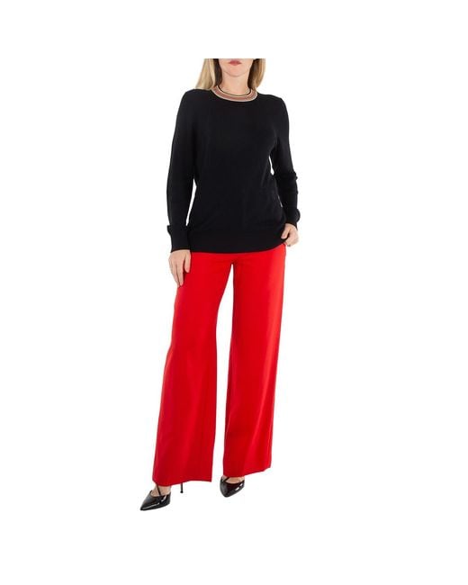 Burberry Wide-Leg Tailored Tb Trousers, Brand Size 4 (Us