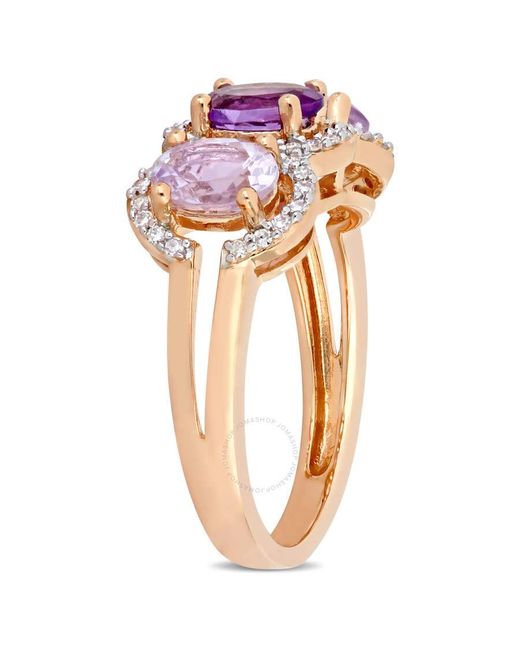 Amour Pink 1 5/8 Ct Tgw Oval-cut African-amethyst & Rose De France