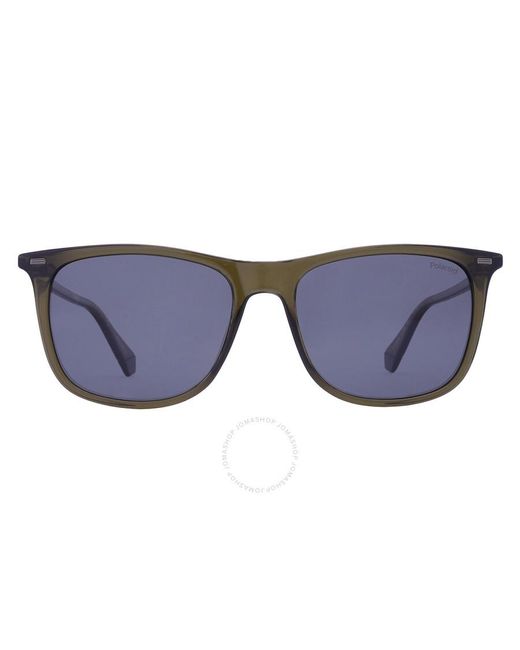 Polaroid Blue Core Polarized Grey Square Sunglasses Pld 2109/s 04c3/m9 55 for men
