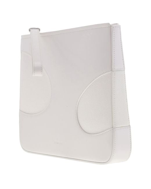Ferragamo White Cut-Out Detailing Clutch Bag for men