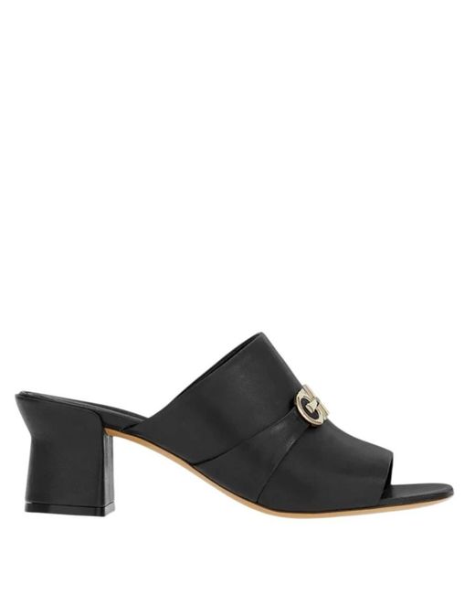 Ferragamo Black Ferragamo Ornella Leather Sandal