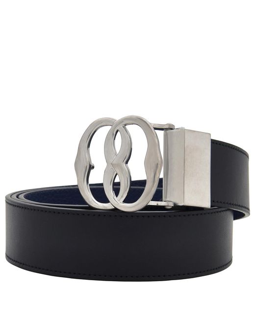 Bally Blue Emblem 35 Reversible And Adjustable Leather Belt, Cm for men