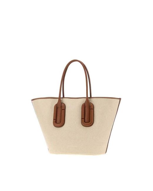 Marc Jacobs Brown Sand Canvas Large Babe Shopping Bag Beigearganoil Exterior: Fabric Borse A Mano