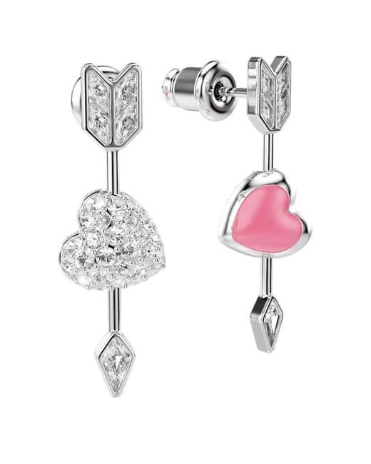 Swarovski Metallic Idyllia Heart With Arrow Drop Earrings