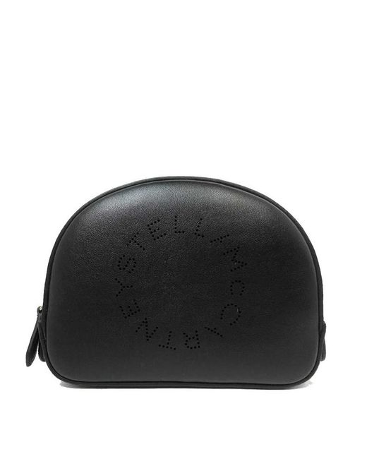 Faktisk Bugsering øre Stella McCartney Leather Logo Cosmetic Case in Black | Lyst