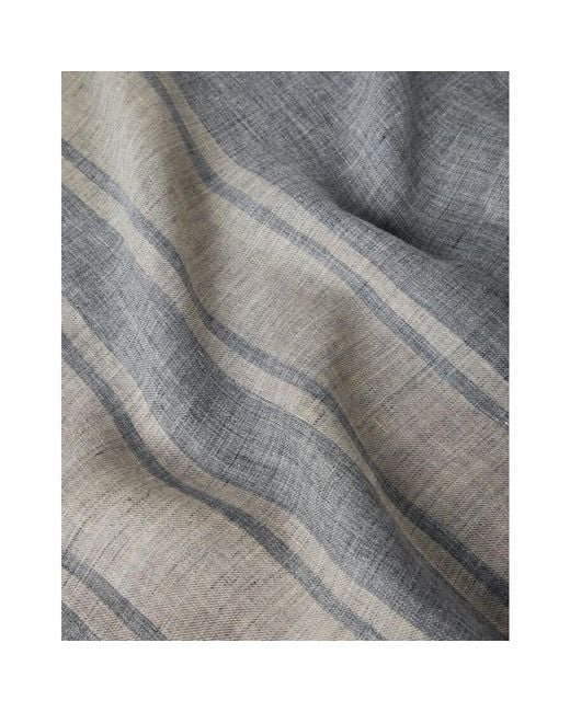 Brunello Cucinelli Gray Light Camel Linen Scarf, One Size for men