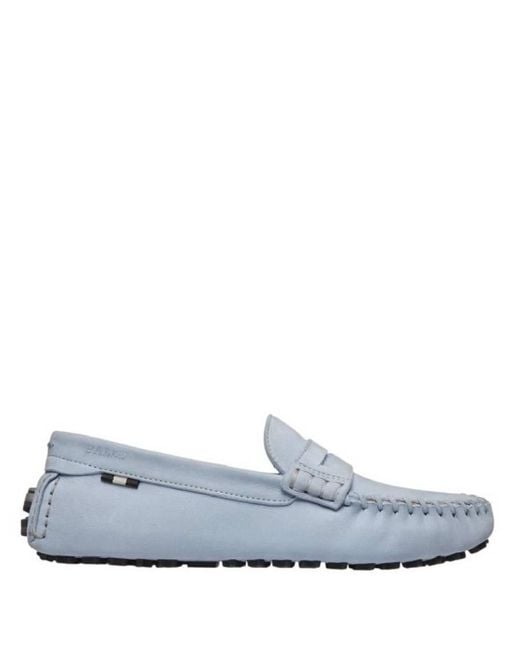 Bally Blue Lamby Calf Nubuk Driving Shoes, Brand Size 40 Us