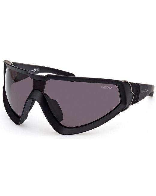 Moncler Black Wrapid Smoke Wrap Sunglasses for men