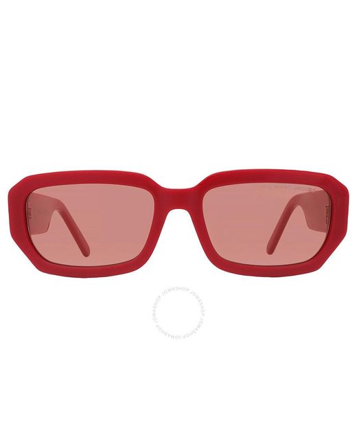 Marc Jacobs Red Burgundy Rectangular Sunglasses Marc 614/s 0c9a/4s 56