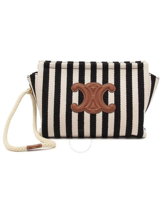 【CELINE】TRIOMPHE ストライプ THAIS ポーチ★関税込み CELINE】TRIOMPHE ストライプ THAIS ポーチ☆関税込み (CELINE