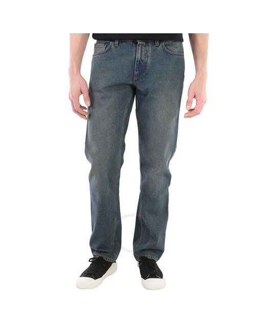 Burberry Blue Indigo Straight Fit Washed Denim Jeans for men