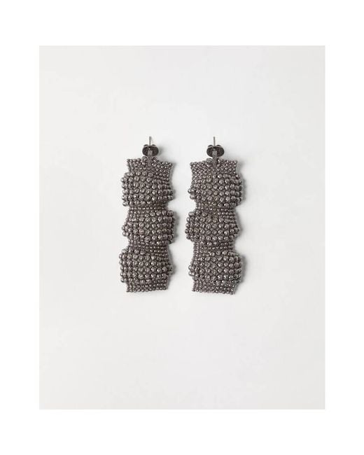 Brunello Cucinelli Multicolor Textured Drop Earrings