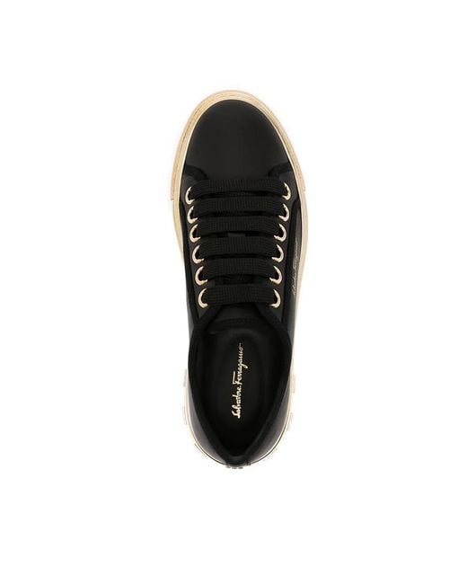 Ferragamo Black Ladies Sneakers, Us