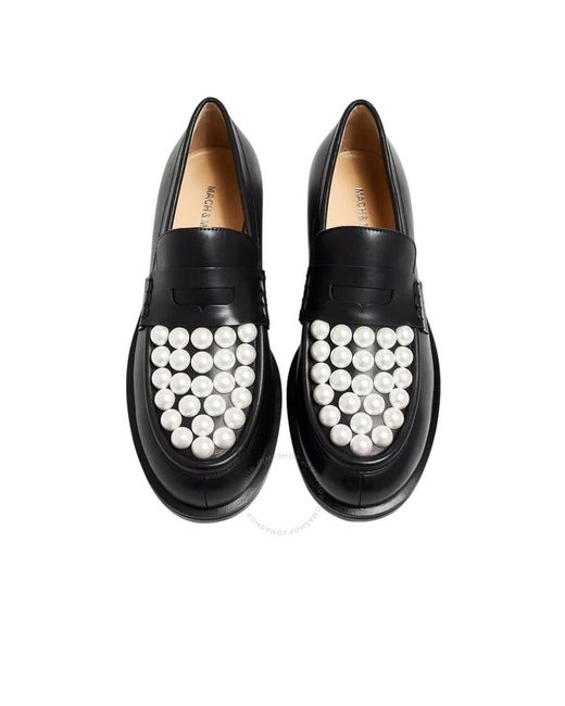Mach & Mach Black Sirene Pearl-Embellished Loafers, Brand Size 35.5 Us