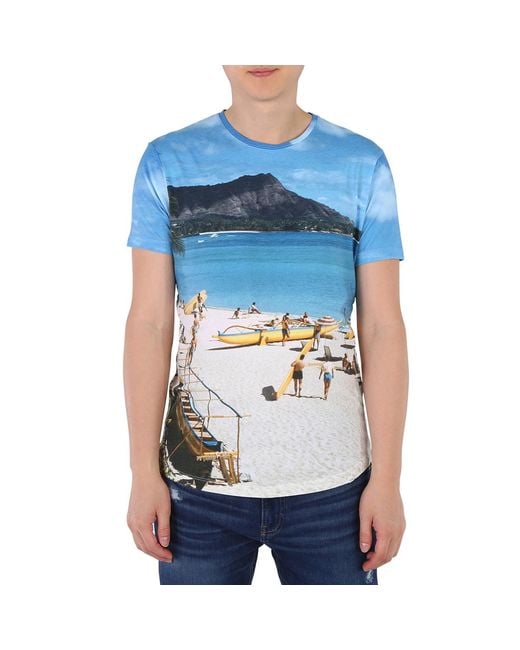 Orlebar Brown Blue Photographic Print T-Shirt for men