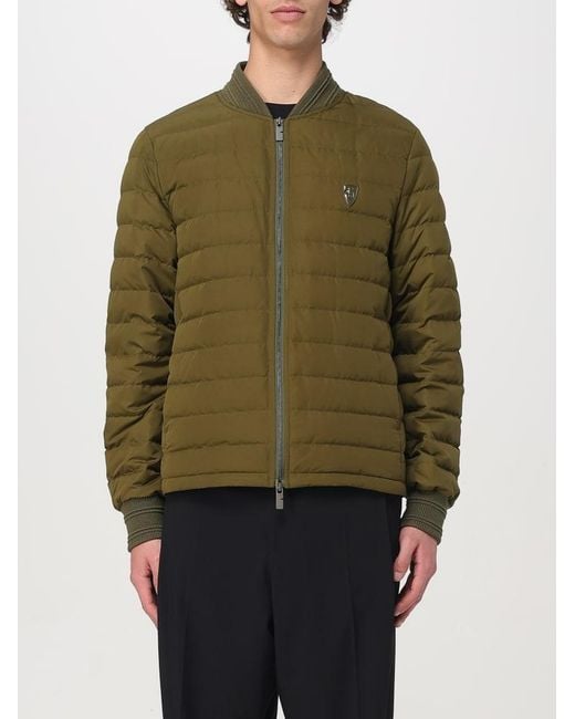 Burberry Green B Shield Logo Down Bomber Jacket for men