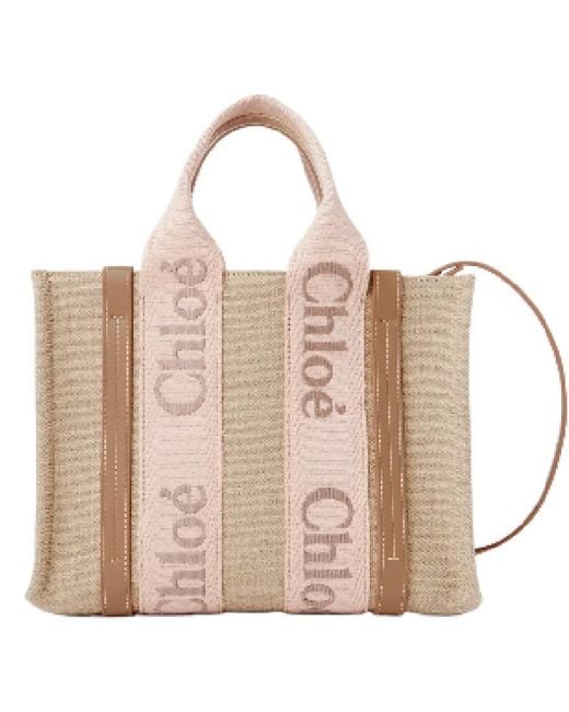 Chloé Natural Woody Linen Canvas Tote for men