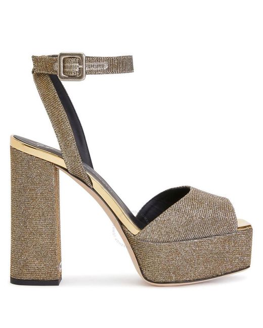 Giuseppe Zanotti Metallic Ladies New Betty Platform Sandals, Brand Size 37 Us