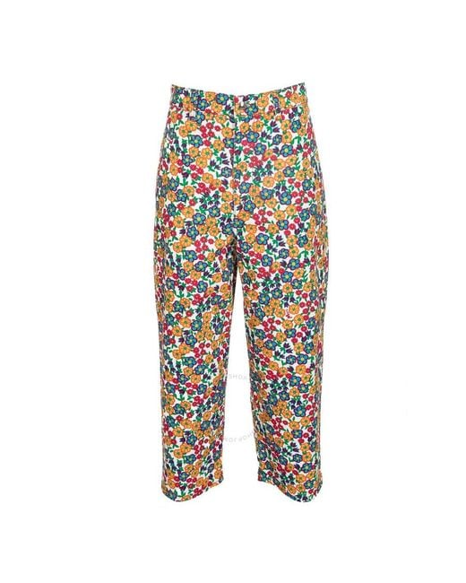 Marni Blue Cropped Floral Trousers