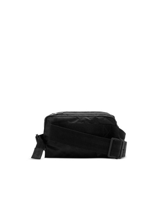Burberry Black Check-Jacquard Zipped Belt Bag for men