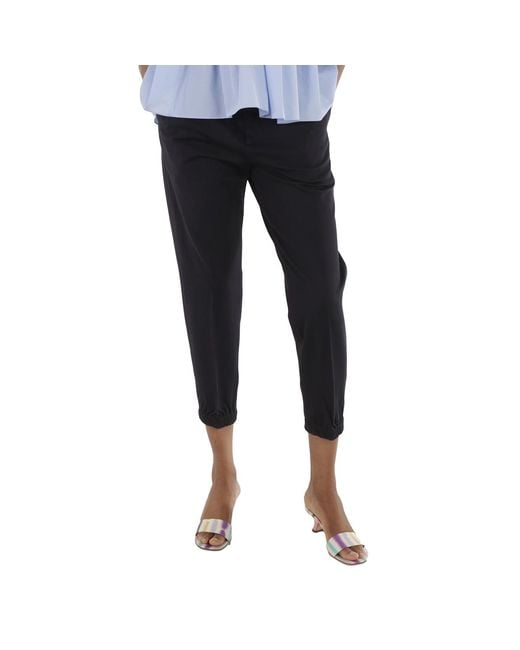 Emporio Armani Black Jersey Twill Elasticated Waist Trousers
