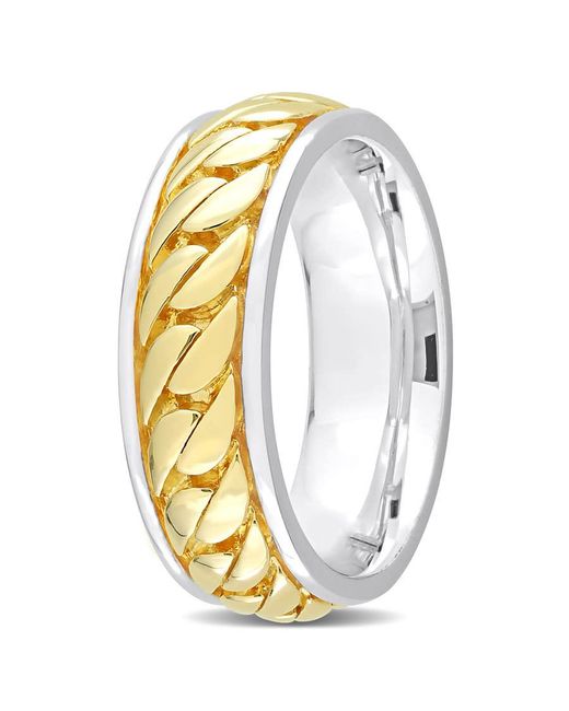 Amour Metallic Ribbed Design Ring for men