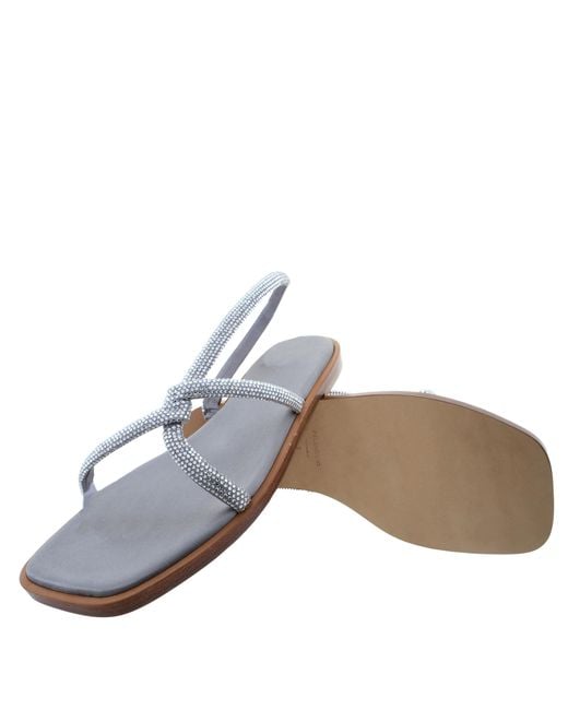 Ferragamo White Ferragamo Floriane Knotted Strap Flat Sandals, Size 7 C