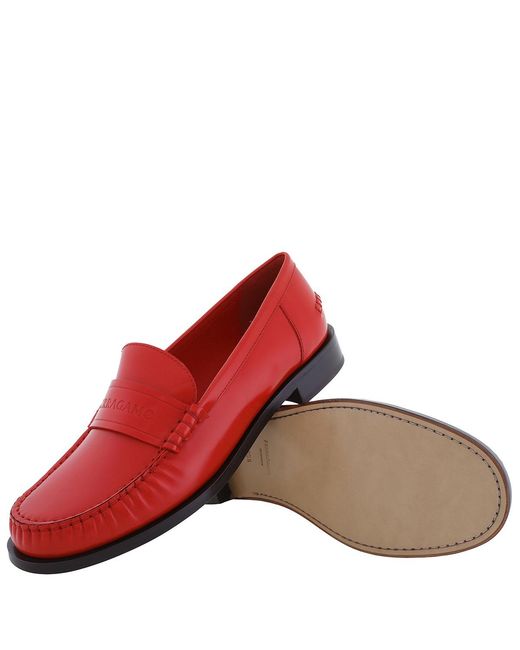 Ferragamo Red Ferragamo Irina Leather Moccasin